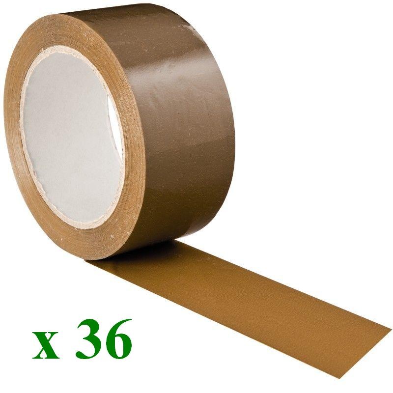 Rouleau ruban adhésif emballage PVC Haute Qualité 55µ Havane ou