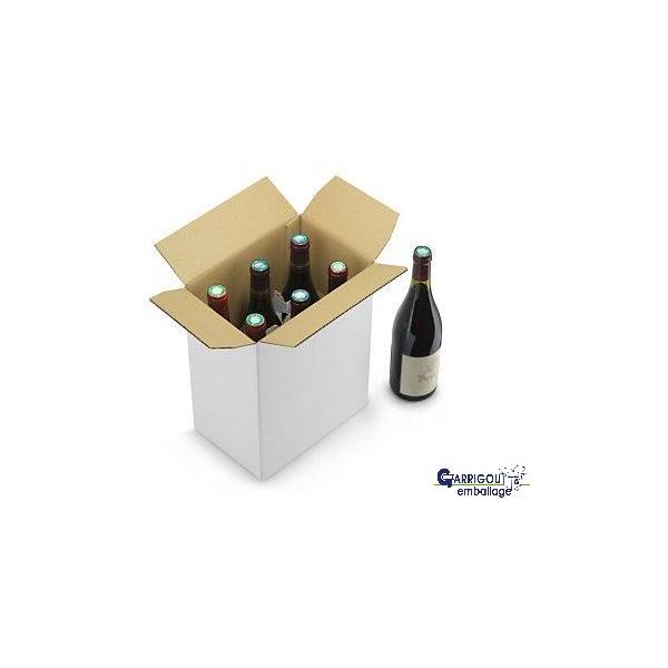 Emballage carton à vin 6 bouteilles debout Bg